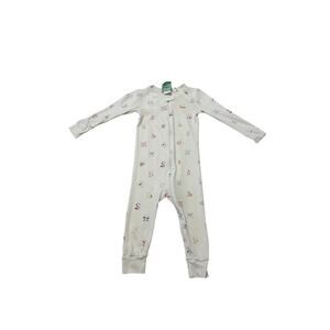 Grace & James Kids 2T White Alphabet Print Long Sleeve Zip Up Onesie